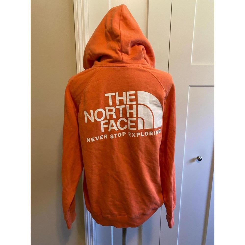 North Face Orange Hoodie Sweatshirt Large Women s64